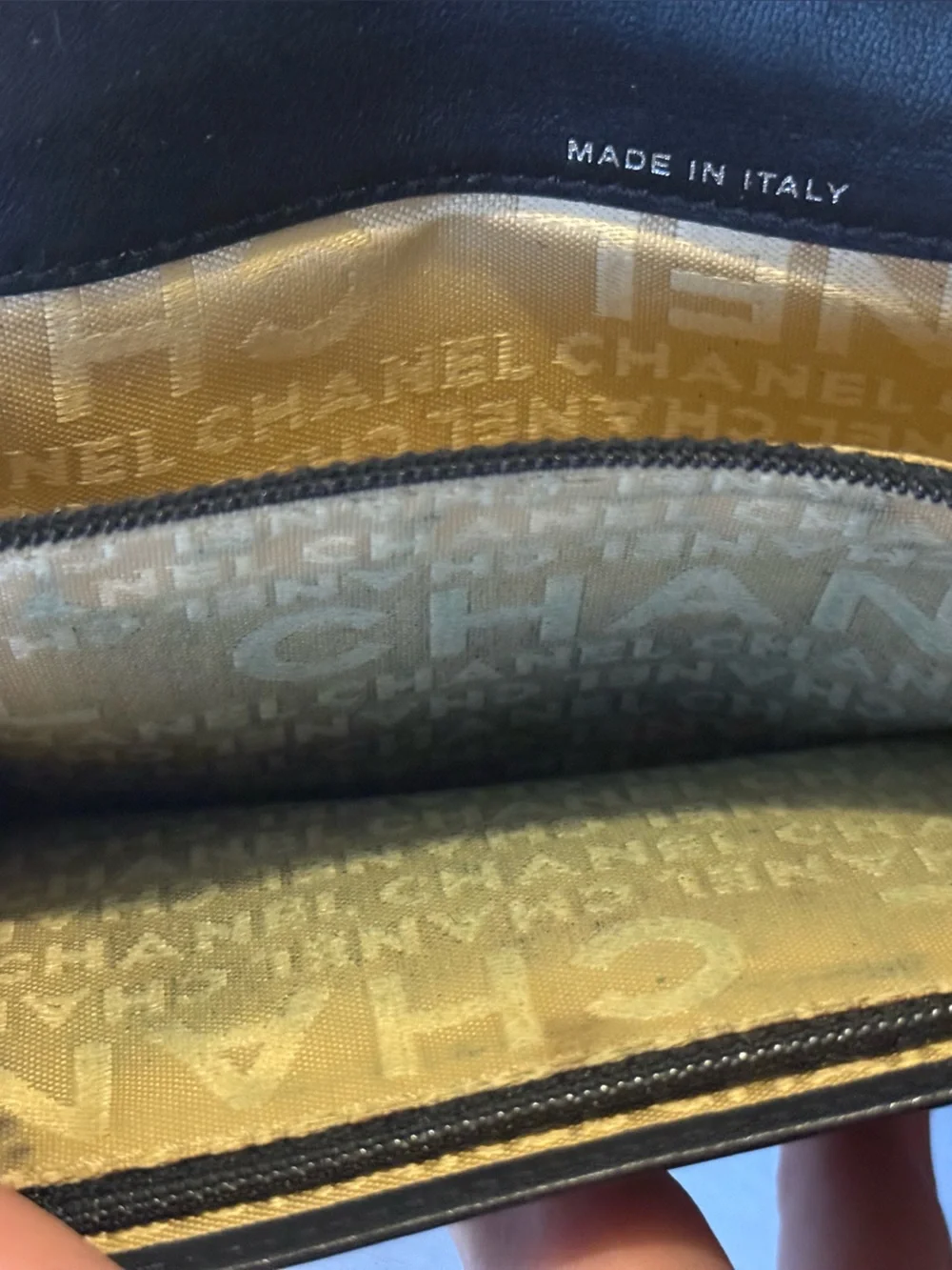 AUTHENTIC Y2K VINTAGE Chanel Beige Quilted Lambskin Crossword long wallet